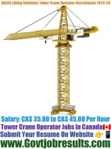 SOLOS Lifting Solutions Tower Crane Operator Recruitment 2023-24