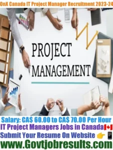 OnX Canada IT Project Manager Recruitment 2023-24