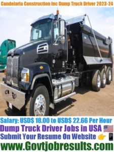 Candelaria Construction Inc Dump Truck Driver 2023-24
