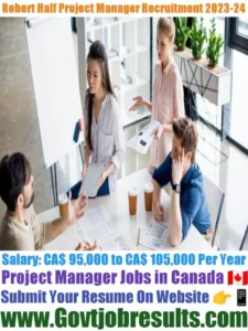 Robert Half Project Manager Recruitment 2023-24