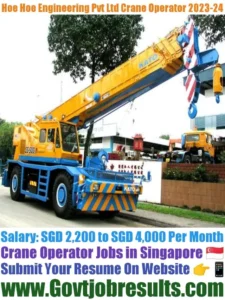 Hoe Hoe Engineering Pvt Ltd Crane Operator 2023-24