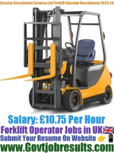 Resolve Recruitment Services Ltd Forklift Operator Recruitment 2023-24