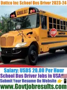 Dattco Inc School Bus Driver 2023-24