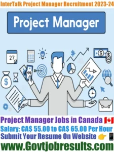 InterTalk Project Manager Recruitment 2023-24