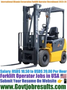 International Vitamin Corporation Forklift Operator Recruitment 2023-24