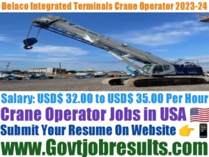 Delaco Integrated Terminals Crane Operator 2023-24