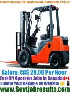 Prodigy Personnel Ltd Forklift Operator Recruitment 2023-24