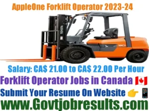 AppleOne Forklift Operator 2023-24