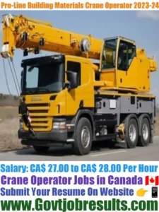 Pro-Line Building Materials Crane Operator 2023-24