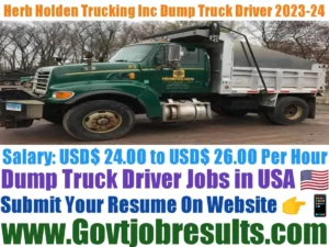 Herb Holden Trucking Inc Dump Truck Driver 2023-24