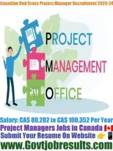 Canadian Red Cross Project Manager Recruitment 2023-24