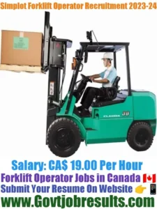 Simplot Forklift Operator Recruitment 2023-24