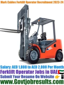 Mark Cables Forklift Operator Recruitment 2023-24