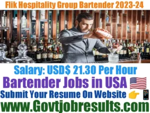 Flik Hospitality Group Bartender 2023-24