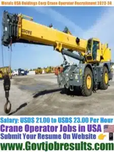 Metals USA Holdings Corp Crane Operator Recruitment 2023-23