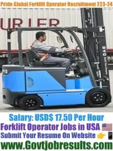 Pride Global Forklift Operator Recruitment 2023-24