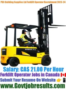 PBS Building Supplies Ltd Forklift Operator Recruitment 2023-24