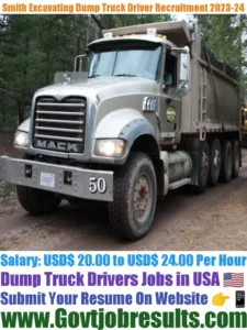 Smith Excavating Dump Truck Driver Recruitment 2023-24