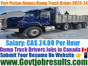 Port Picton Homes Dump Truck Driver 2023-24