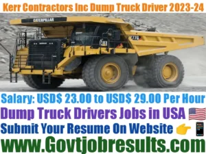 Kerr Contractors Inc Dump Truck Driver 2023-24