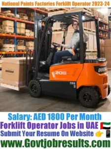 National Paints Factories Forklift Operator 2023-24