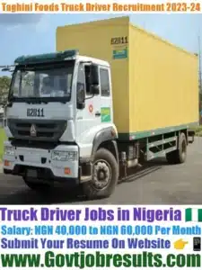 Taghini Foods Truck Driver Recruitment 2023-24
