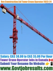 Rev Construction Ltd Tower Crane Operator 2023-24