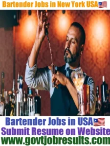 Bartender Jobs in New York USA 2023