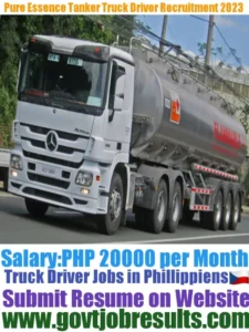Pure Essence Tanker Truck Driver Recruitment 2023-2024