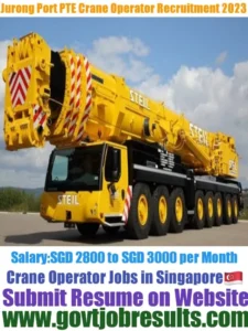 Jurong Port PTE Crane Operator Recruitment 2023-2024