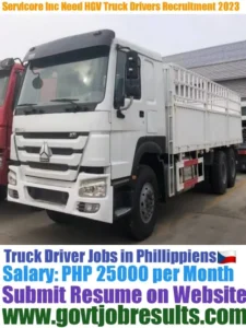 Servicore INC Need Truck Driver Recruitment 2023-2024