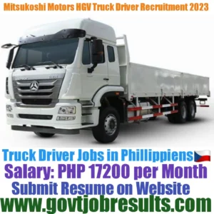 Mitsukoshi Motors HGV Truck Driver Recruitment 2023