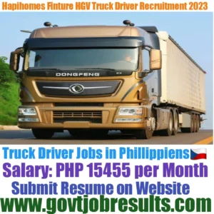 Hapihomes Finiture inc HGV Truck Driver Recruitment 2023
