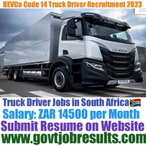 Bevco CODE 14 Truck Driver Recruitment 2023