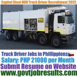 Capitol Steel Corporation HGV Truck Driver Recruitment 2023