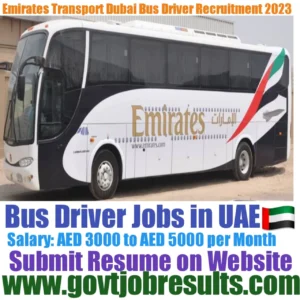 Emirates Transport Dubai Bus Driver Recruitment 2023-24