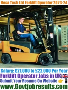 Nesa Tech Ltd Forklift Operator 2023-24
