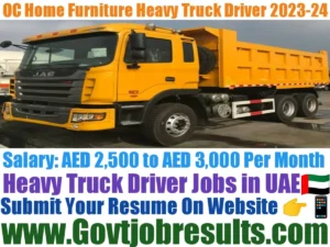 OC Home Furniture Heavy Truck Driver 2023-24