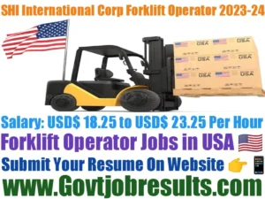 SHI International Corp Forklift Operator 2023-24