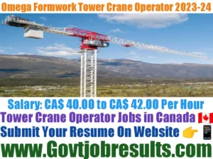 Omega Formwork Tower Crane Operator 2023-24