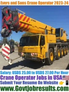 Evers and Sons Crane Operator 2023-24
