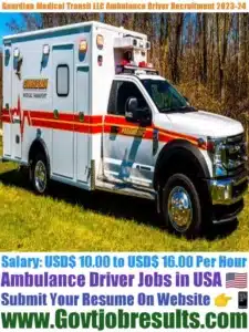 Guardian Medical Transit LLC Ambulance Driver Recruitment 2023-24