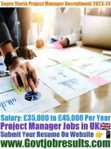 Sopra Steria Project Manager Recruitment 2023-24
