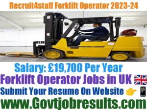 Recruit4staff Forklift Operator 2023-24