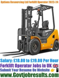Options Resourcing Ltd Forklift Operator 2023-24