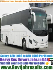 EPS Electric Power Synergies Heavy Bus Driver Recruitment 2023-24