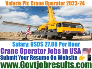 Valaris Plc Crane Operator 2023-24