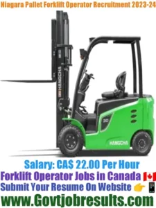 Niagara Pallet Forklift Operator Recruitment 2023-24
