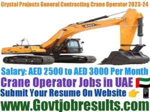 Crystal Projects General Contracting Crane Operator 2023-24