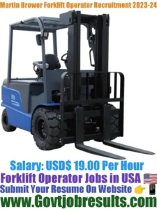 Martin Brower Forklift Operator Recruitment 2023-24